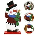 thumbnail image 3 of Gymnture Wooden Christmas Snowman Tabletop Figurine Xmas Home Decor, 3 of 10
