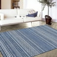 thumbnail image 5 of EastVita Area Rugs Carpets 5'*7' Area Rug Geometric Boho Area Rug Farmhouse Moroccan Distressed Rug Low Pile Non-Shedding for Dining Room Home Office,Navy Blue Navy blue 5*7ft, 5 of 7