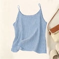 thumbnail image 2 of LNWUY Womens Camisole Tank Top Round Neck Sleeveless Spaghetti Strap Striped Summer Women's Top Blue L, 2 of 4