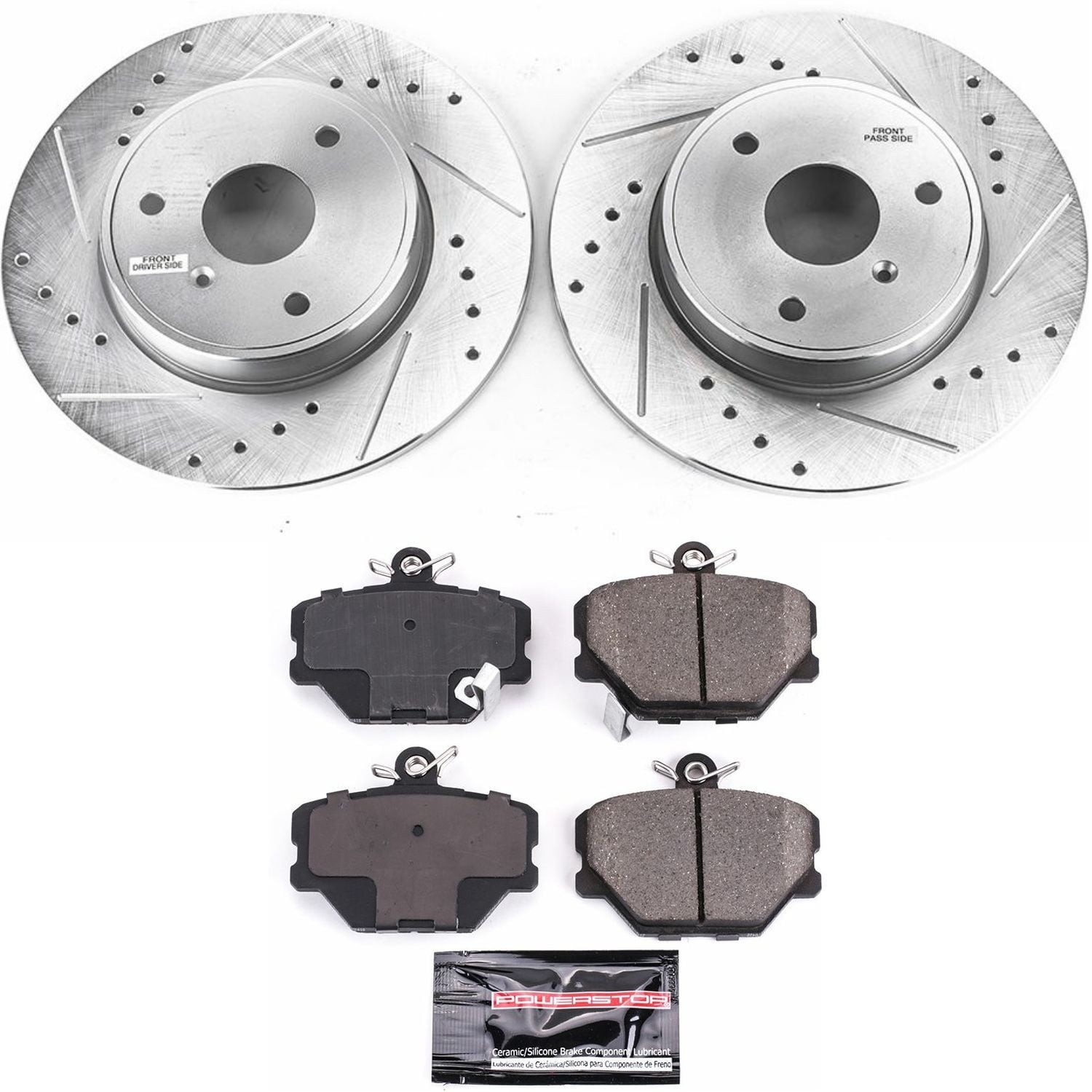 PowerStop Front Z23 Evolution Sport Carbon-Fiber Ceramic Brake Pad and Drilled & Slotted Rotor Kit Fits: SMART Select Models K5695