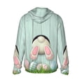 thumbnail image 3 of Balery White Bunny Bottom And Easter Eggs Men's Women's UPF 50+ Sun Protection Lightweight Hoodie Performance Long Sleeve Shirt for Fishing Running-Large, 3 of 9