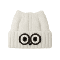 thumbnail image 2 of Women's Owl Ear Knit Beanie Hat Cute Animal Face Winter Warm Knitted Cap Fuzzy Lined Ski Hat for Fall Winter, 2 of 5