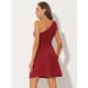 thumbnail image 4 of Vestido de fiesta Allegra K Halloween Cóctel Oscilante Línea A Rojo Oscuro M, 4 of 6