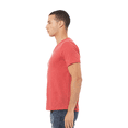 thumbnail image 3 of Bella + Canvas V-Neck Short Sleeve Tee for Men, Red Triblend Shirt, L, 3 of 5