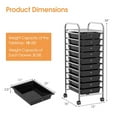 thumbnail image 4 of Kepooman 10 Drawer Storage Cart, Mobile Shelving Unit, Rolling Storage Cart Organizer with 4 Universal Casters-Black, 4 of 9
