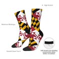 thumbnail image 6 of Women'S Novelty Funny Crew Socks Men'S Maryland-Flag Design Socks, 6 of 7