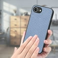 thumbnail image 3 of Designed for iPhone 16e Folding Case, Carbon Fiber Texture + TPU, Shockproof Lightweight Slim Drop Protection Cover for iPhone 16e, Blue, 3 of 11