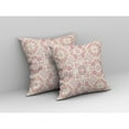 thumbnail image 5 of 18" X 18" Pink And White Blown Seam Suede Geometric Throw Pillow, 5 of 5