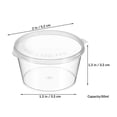 thumbnail image 4 of 100 Pcs Condiment Cups 2 Oz Dressing Container Portion Cups Plastic Sauce Cups Condiment Containers With Lids, 4 of 5