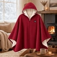 thumbnail image 3 of QISIWOLE Red Heated Hooded Shawl Wrap For Women, 3 Heat Settings Fast Heating, 4.8 ft x 31.5 in Cotton Blend Heated Blanket, For Home Office Travel Winter Warmth, 3 of 6