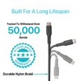 thumbnail image 3 of Black+Decker Cable Combinado 2 En 1 Tipo C Con Adaptador Usb - Cable De Carga Nativo Tipo C A C - Cable Trenzado Compatible Con Iphone 15 - Para Viajes Y Uso Diario - Adaptador Adjunto Con Múltiples C, 3 of 5