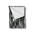 thumbnail image 2 of Black and White Soft Flannel Fleece Throw Blanket, Barcode Pattern Abstraction Vertical Stripes in Grayscale Colors, Cozy Plush for Indoor and Outdoor Use, 50" x 60", Black Grey White, by Ambesonne, 2 of 5
