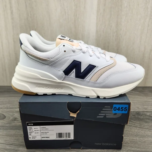 New Balance 997R Size 10.5 Mens White Black Blue Casual Shoes Sneakers