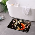 thumbnail image 3 of FJPT Non Slip Flannel Polyester Floor Mat Koi Fish And Cherry Blossom Design For Bathroom Kitchen Bedroom Decor 16x24 inch, 3 of 5