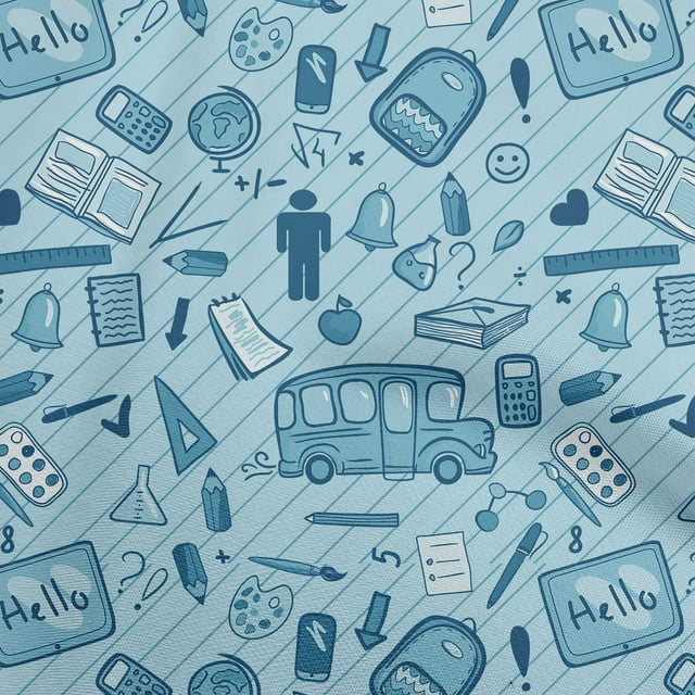 oneOone Rayon Baby Blue Fabric Kids Sewing Craft Projects Fabric Prints By Yard 56 Inch Wide