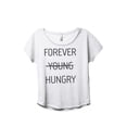 thumbnail image 1 of Thread Tank Forever Young Hungry Women's Relaxed Slouchy Dolman T-Shirt Tee Heather White 3X-Large, 1 of 1