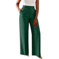 thumbnail image 2 of Delayuji Women's Straight Leg Pants High Waisted Flattering Wide Leg Pants Casual Suit Long Pants Business Pants, 2 of 6