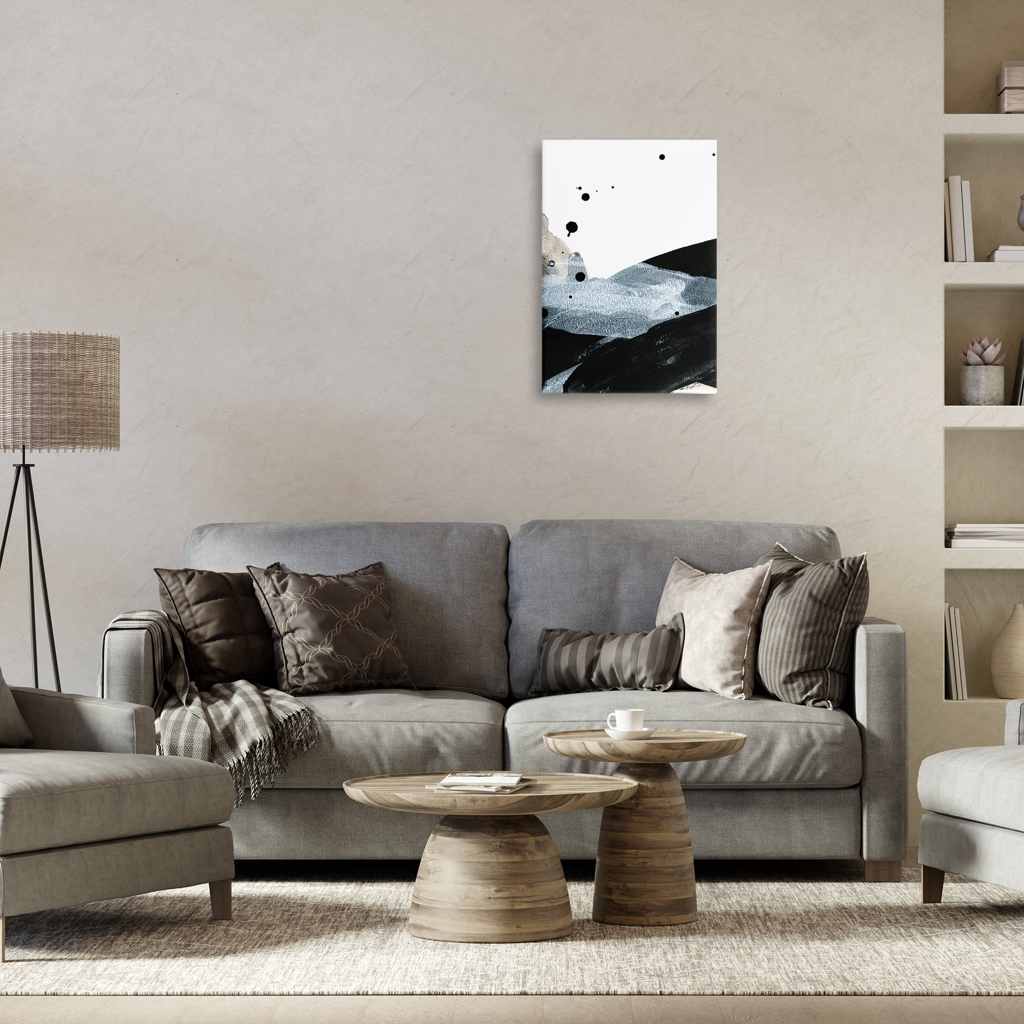 Stupell Industries Murky Gradient Movement Abstract Painting Gallery Wrapped Canvas Art Print Wall Art, 16 x 24