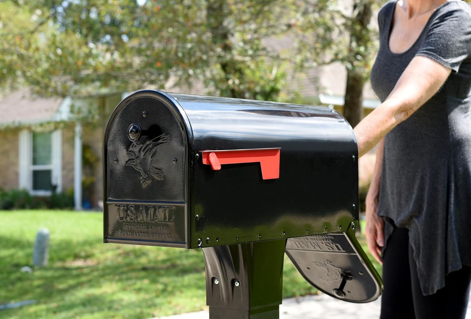 Mailboxes Outback Double Door, Large Capacity Mailbox, Black