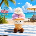 thumbnail image 2 of Cute Stuffed Animal, Ice Cream Plush, Triple Scoops Waffle Cone Plush, Soft Cuddly Kawaii Toys for Student, 10X6 Inch Fuzzy Plush Figure Perfect for Nursery Decor, Birthday Gift,, 2 of 9