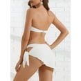 thumbnail image 3 of DARING DIVA Women's Ribbed O Ring Bandeau Bikini Sets X-Small White, 3 of 6