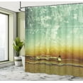 thumbnail image 5 of Ambesonne Jazz Shower Curtain, Jazz Club Trumpet Grungy, 69"Wx84"L, Teal Beige Mustard, 5 of 5