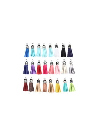  Mandala Crafts Faux Suede Tassels for Keychains Assorted 20  Colors Tassels for Crafts - Small Tassels for Jewelry Making Charms - 100  Faux Leather Tassels Assorted 20 Colors Keychain Tassels Bulk