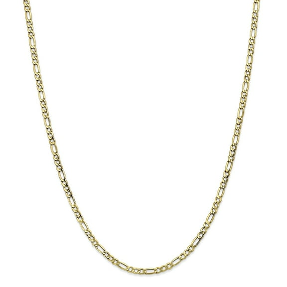 10K Yellow Gold chain Figaro 16 in 3.5 mm 3.5mm Semi-Solid