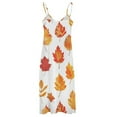 thumbnail image 5 of Autumn Harvest Maple Leaves Thanksgiving Sleeveless Dress Women's Luxury Party Dress Birthday Dresses for Women, 5 of 7