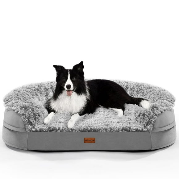 Gimars 3.7in Ultra Thick Orthopedic Dog Beds for Large Dogs,Soft Egg Foam Dog Sofa Bed, 28D Crate Foam Washable Cover, Waterproof Lining Supportive H