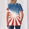 thumbnail image 4 of Iaqnaocc 4th Of July Womens Shirts Short Sleeve Button Up V Neck Independence Day American Flag Stars Striped Tops Vintage 2026 Summer July 4th Celebration Tee Tops Blue L, 4 of 4