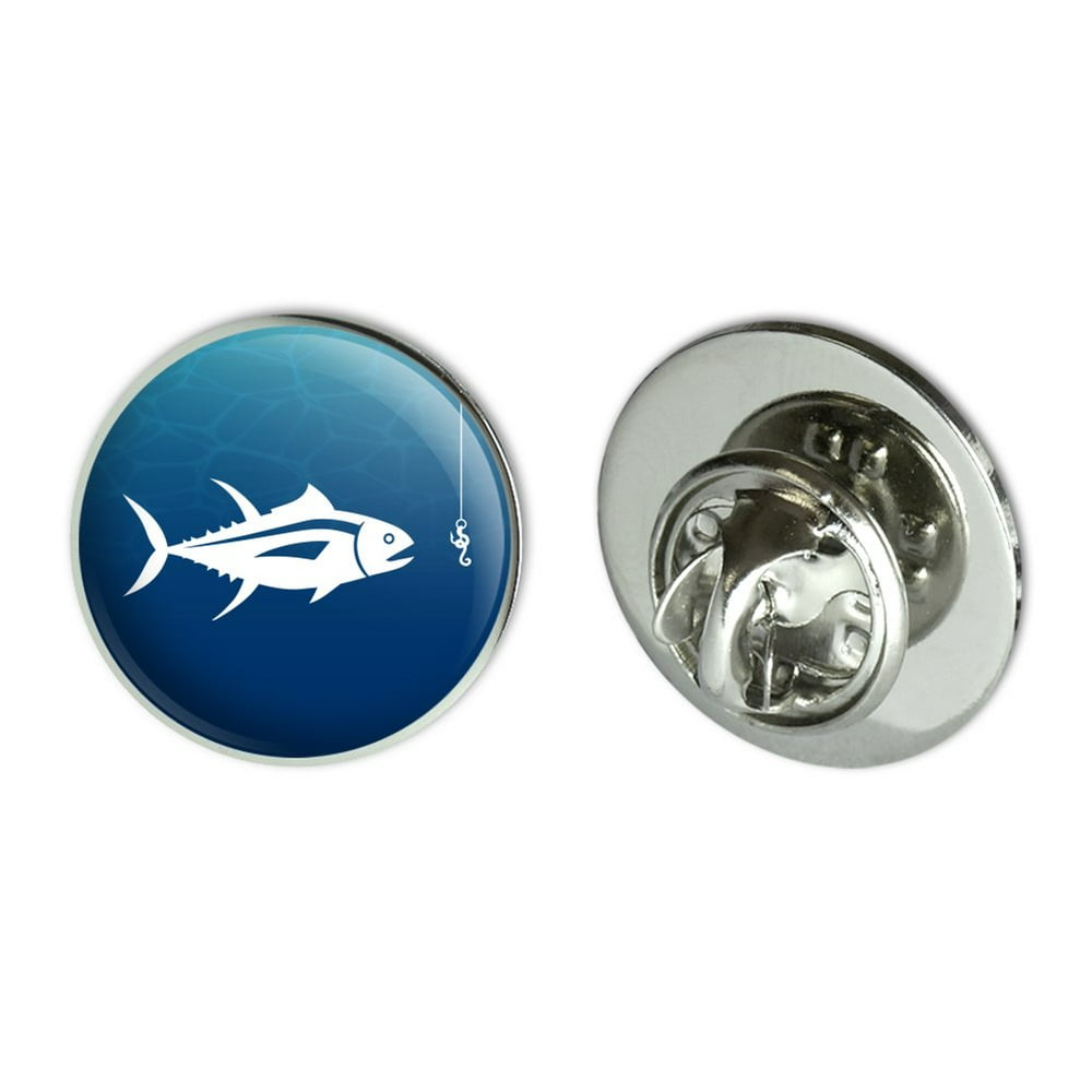 Graphics and More Tuna Fish Fishing Fisherman Metal 0.75" Lapel Hat