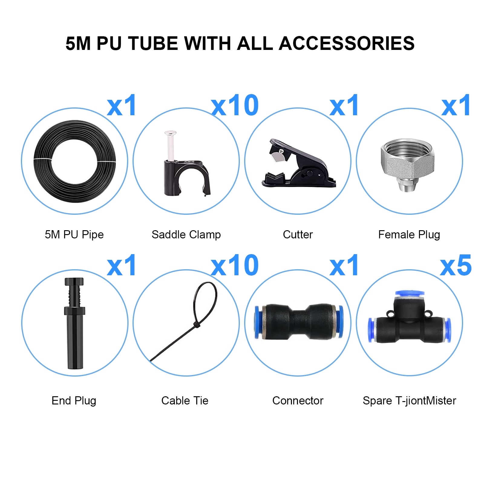 Free Bending Copper Mist Nozzle Universal Spray Nozzle Straight Push Lock Joint Garden Humidification Sprayer, Hose Nozzle Sprayer Heavy Duty
