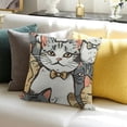 thumbnail image 3 of SHANXI Cute Sleep Orange Cat Pillowcases Home Decor Bed Couch Sofa Office Living Room Cushion for Gifts 12x12in, 3 of 5