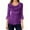 Purple, variant on Aboser Women's 3/4 Sleeve Tops Dressy Cowl Neck Party Shirts Sparkly Shimmer Cocktail Blouse Trendy Casual Crewneck Shirt Night Out Top