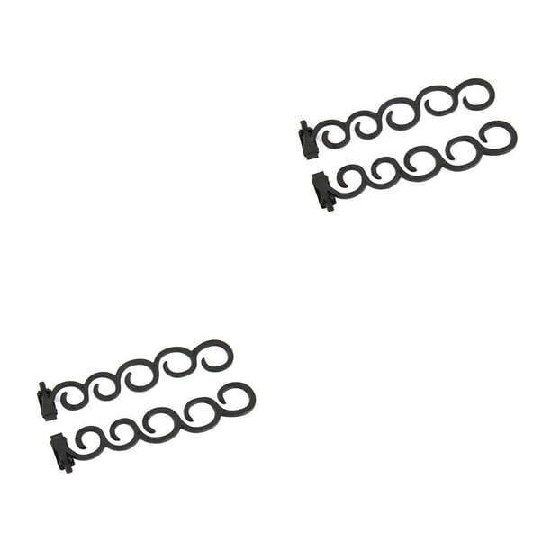 Jumpingount Lote 2PCS Trenza Giro Belleza Cabello Herramienta Rollo Gancho Mo?o Maker Nuevo negro 2piezas