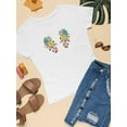 thumbnail image 3 of Flower Embroidery Hand Drawn T-Shirt Women -Image by Shutterstock, Female Small, 3 of 4