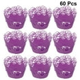 thumbnail image 4 of 60pcs Cupcake Wrappers Cake Wrappers Hollow out Pattern High Temperature Resistance for Cake (Purple), 4 of 8