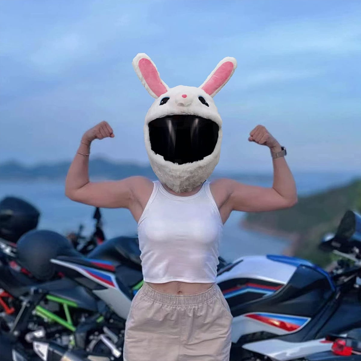 Cute Bunny Rabbit Bike Ornament - Clamp-on Decor For Bicycle, Stroller, Scooter, Wheelchair