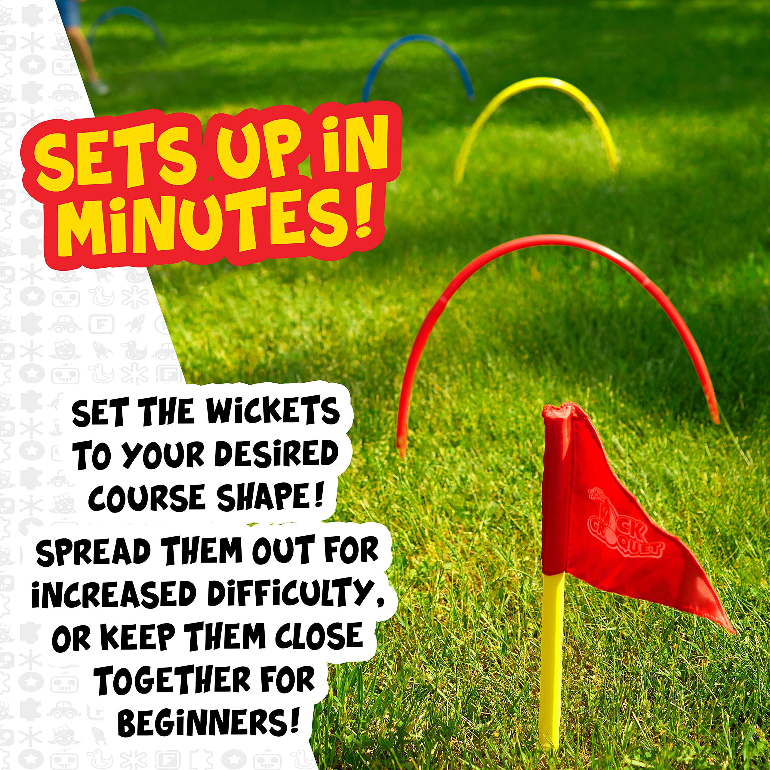 Kick Croquet Game Set Franklin Sports Perfect Combines Soccer and Croquet Great for Outdoor Play, 18.50"