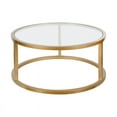 thumbnail image 3 of Pemberly Row Table Basse Base Ronde en Métal Pedastral en Finition Or et Laiton, 3 of 7