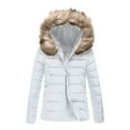 thumbnail image 5 of cllios Womens Lightweight Puffer Jacket, Winter Coats for Women Warm Quilted Bubble Padded Hood Coat with Faux Fur Collar, 5 of 6