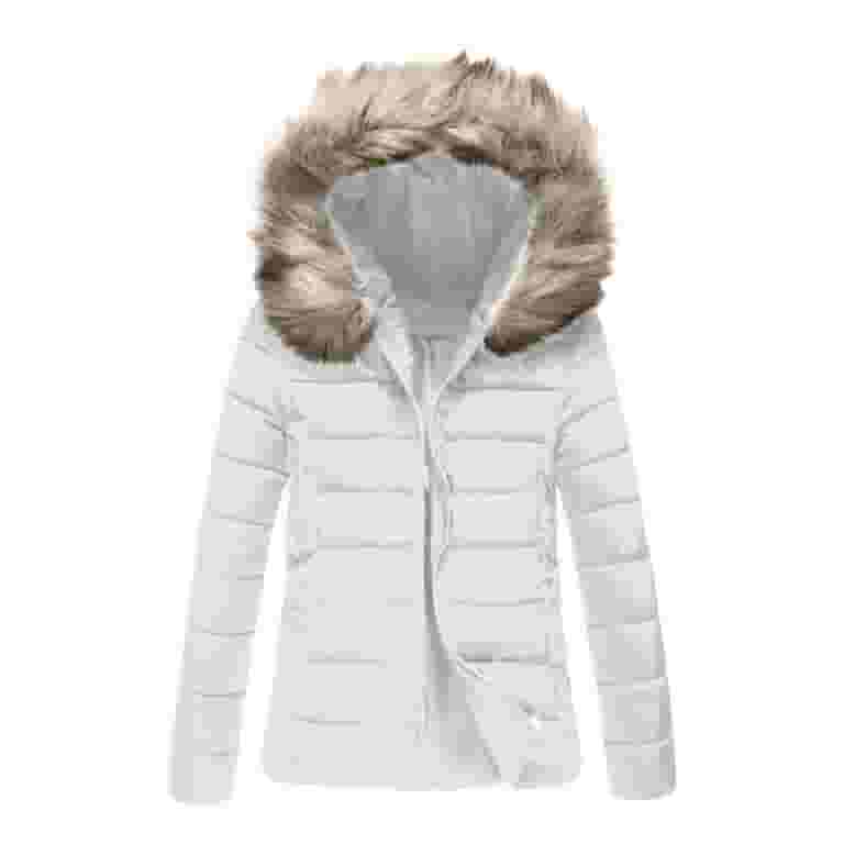 TrendVibe365 Womens Long Puffer Jacket with Hood White Long TrendVibe365 Womens Long Puffer Jacket with Hood White Long