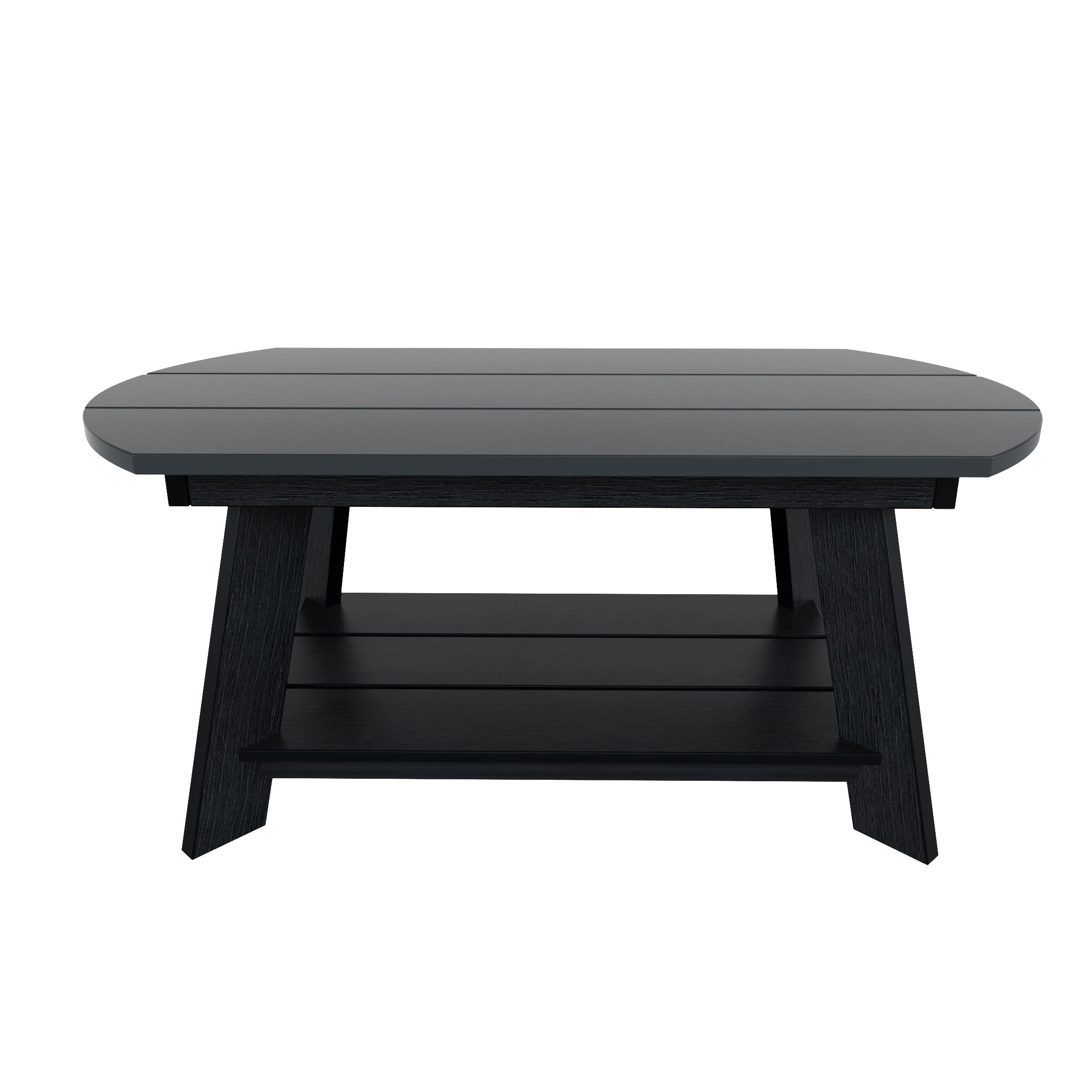 WestinTrends Tuscany Outdoor Coffee Table, Real Wood Like All Weather HIPS 2 Tier Patio Adirondack Coffee Table, Black