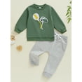 thumbnail image 2 of Suealasg Baby Boys Birthday Outfits Toddler Boys Fall Winter 2Pcs Clothes 1T 2T 3T Long Sleeve Crew Neck Car Print Sweatshirt Sweatpants Sets, 2 of 8