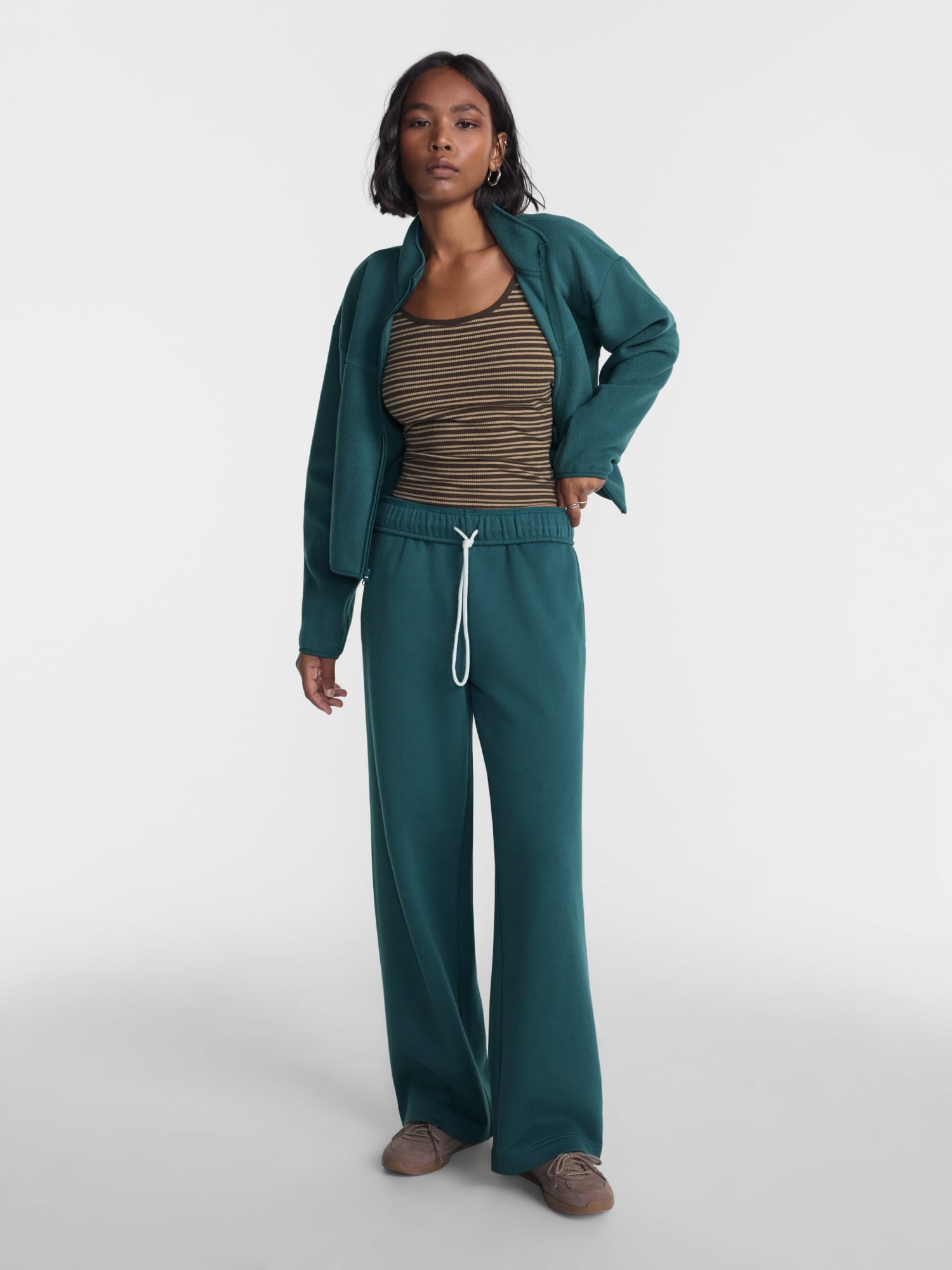No Boundaries Wide Leg Fleece Pants, 28", 30", 32" Inseams, Women's & Women's Plus XXS-4X