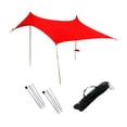 thumbnail image 2 of Ethern Auvent de Plage Abri Solaire Extérieur avec 2 Mâtx Protection Solaire pour le Camping à l'Extérieur Rouge, 2 of 9