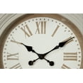 thumbnail image 3 of Decmode 33.5” x 44” Large Antique Light Gray Wood Round Wall Clock w/ Arched Frame & Finials, 3 of 8