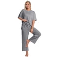 thumbnail image 6 of DAKIMOE Lounge Sets for Women Short Sleeve Tops and Long Pants Soft Comfy Pajamas Set 2 Piece Loungewear Nightwear Pjs Sleepwear Outfits for Women S-XXL, 6 of 7