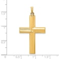 thumbnail image 2 of FJC Finejewelers 14 kt Yellow Gold Hollow Polished Stripe Design Latin Cross 42 x 23 mm, 2 of 6